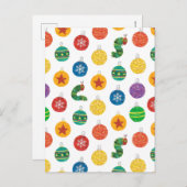 Eric Carle | Weihnachtsmuster der Raupe Postkarte (Vorne/Hinten)