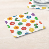 Eric Carle | Weihnachtsmuster der Raupe Rechteckiger Pappuntersetzer (angewinkelt)