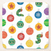 Eric Carle | Weihnachtsmuster der Raupe Rechteckiger Pappuntersetzer (Vorderseite)