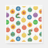 Eric Carle | Weihnachtsmuster der Raupe Serviette (Vorderseite)