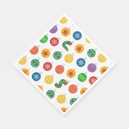 Eric Carle | Weihnachtsmuster der Raupe Serviette (Ecke)