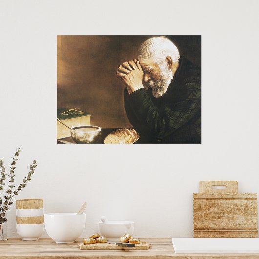 Eric Enstrom Grace Man betet über Brot Print Poster (Küche)