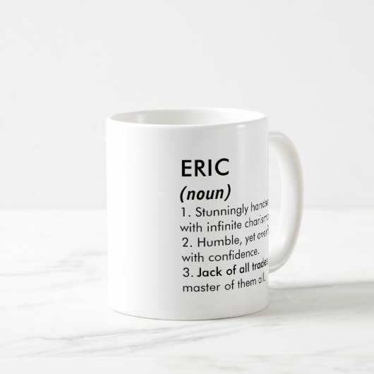 Eric name, Editable name, Custom name Kaffeetasse (VorderseiteRechts)
