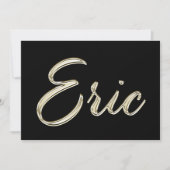 Eric Name white gold Handwriting Karte (Vorderseite)