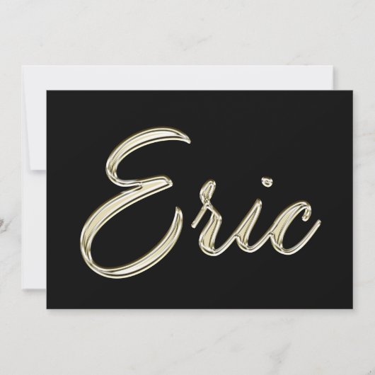 Eric Name white gold Handwriting Karte (Vorderseite)