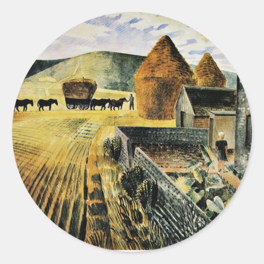 Eric Ravilious - Achtelmeile Runder Aufkleber (Vorderseite)