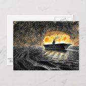 Eric Ravilious art, HMS Ark Royal in Action Postkarte (Vorne/Hinten)