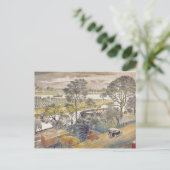 Eric Ravilious art, River Thames, Chiswick Eyot Postkarte (Stehend Vorderseite)
