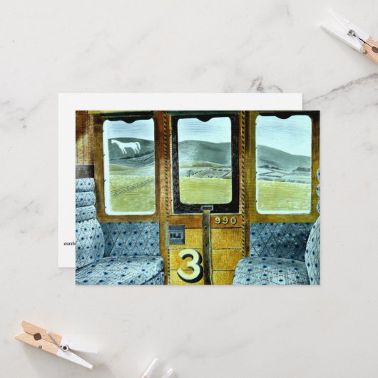 Eric Ravilious Art, Train Landscape, Karte (Vorderseite/Rückseite Beispiel)