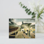Eric Ravilious Art, U-Boote in Dry Dock Postkarte (Stehend Vorderseite)