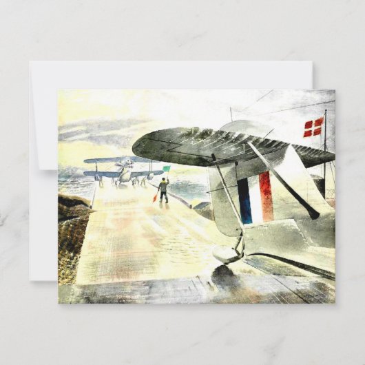 Eric Ravilious art, Walrus Aircraft auf Slipway Karte (Vorderseite)