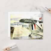 Eric Ravilious art, Walrus Aircraft auf Slipway Karte (Vorderseite/Rückseite Beispiel)