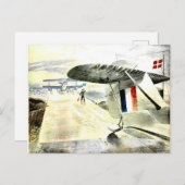 Eric Ravilious art, Walrus Aircraft auf Slipway Postkarte (Vorne/Hinten)