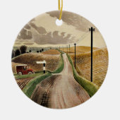 Eric Ravilious art, Wiltshire Landscape, Keramik Ornament (Vorne)