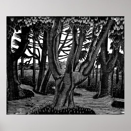 Eric Ravilious Art, Woodland außerhalb von Florenz Poster (Vorne)