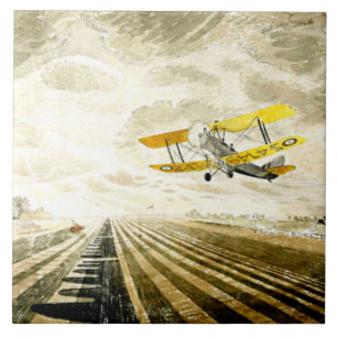 Eric Ravilious Artwork, Tiger Moth, Fliese