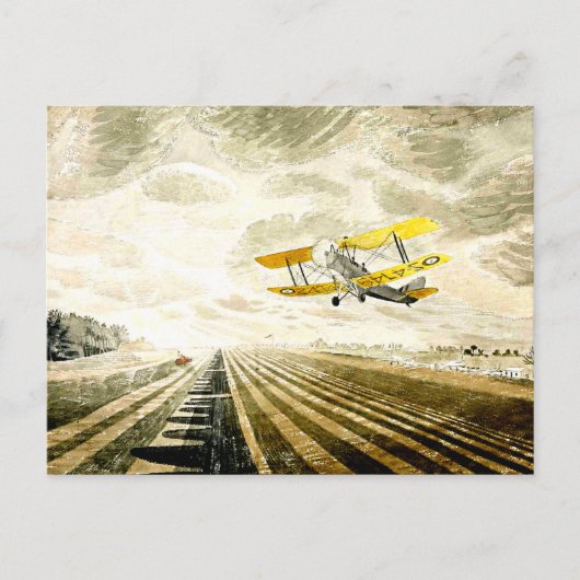Eric Ravilious Artwork, Tiger Moth Postkarte (Vorderseite)
