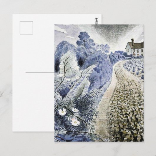 Eric Ravilious - Bauernhof und Feld Postkarte (Vorne/Hinten)