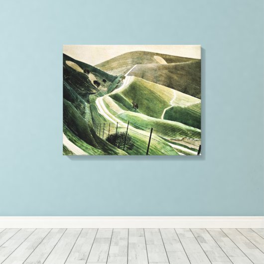 Eric Ravilious - Chalk Paths, berühmte Kunstwerke Leinwanddruck (Insitu (Holzboden))