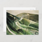 Eric Ravilious - Chalk Paths, berühmte Kunstwerke Postkarte (Vorne/Hinten)