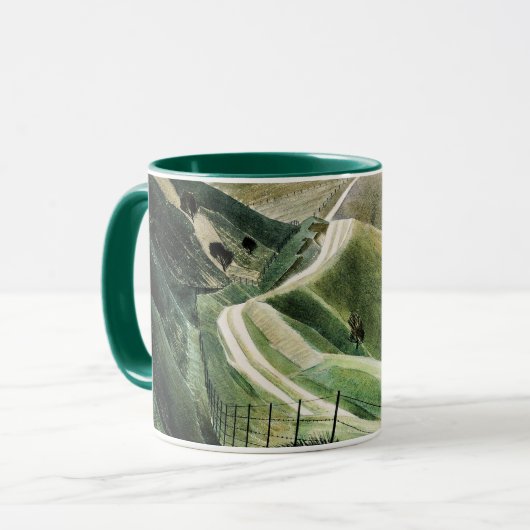 Eric Ravilious - Chalk Paths, berühmte Kunstwerke Tasse (Vorderseite Links)