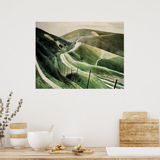 Eric Ravilious - Chalk Paths, Poster (Küche)