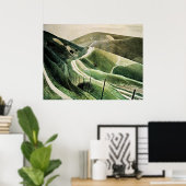 Eric Ravilious - Chalk Paths, Poster (Heimbüro)