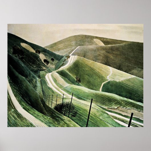 Eric Ravilious - Chalk Paths, Poster (Vorne)