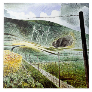 Eric Ravilious - Der Wilmington-Riese, feine Kunst Fliese