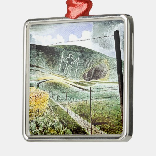 Eric Ravilious - Der Wilmington-Riese, Ornament Aus Metall (Links)