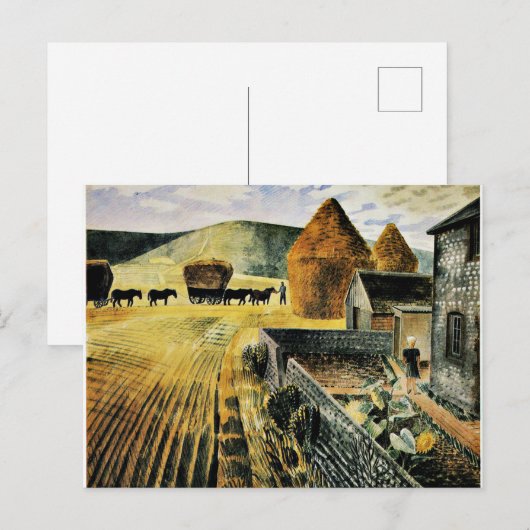 Eric Ravilious - Furlongs Postkarte (Vorne/Hinten)