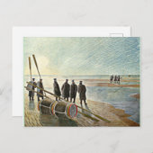 Eric Ravilious - Gefährliche Arbeit bei Ebbe Postkarte (Vorne/Hinten)