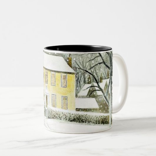 Eric Ravilious - Hallstead Road in Snow, Zweifarbige Tasse (VorderseiteRechts)