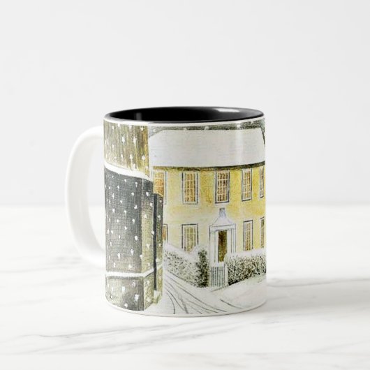 Eric Ravilious - Hallstead Road in Snow, Zweifarbige Tasse (Vorderseite Links)