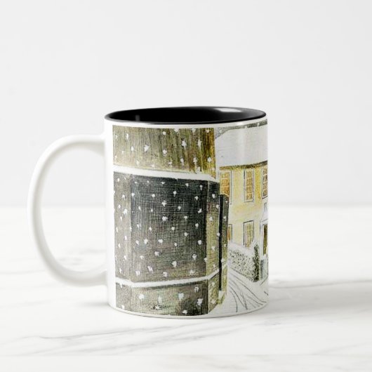 Eric Ravilious - Hallstead Road in Snow, Zweifarbige Tasse (Links)