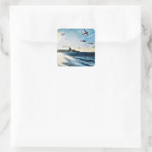 Eric Ravilious - HMS Glorious in der Arktis Quadratischer Aufkleber (Tasche)