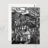 Eric Ravilious - Kirche unter einem Hügel Postkarte (Vorne/Hinten)
