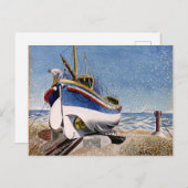 Eric Ravilious - Lifeboat at Adelburgh, fine art Postkarte (Vorne/Hinten)