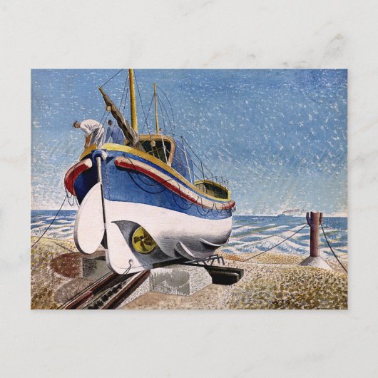 Eric Ravilious - Lifeboat at Adelburgh, fine art Postkarte (Vorderseite)