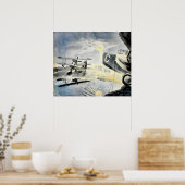 Eric Ravilious - Morgen auf dem Tarmac Poster (Küche)