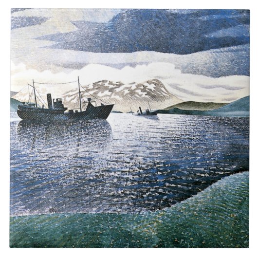 Eric Ravilious - Norway, magic realism, Fliese (Vorderseite)