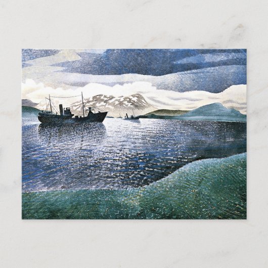 Eric Ravilious - Norwegen, magische realistische K Postkarte (Vorderseite)