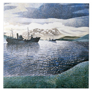 Eric Ravilious - Norwegen, magischer Realismus, Fliese