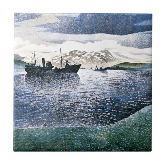 Eric Ravilious - Norwegen, magischer Realismus Fliese (Vorderseite)