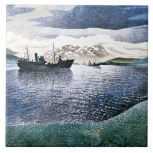 Eric Ravilious - Norwegen, magischer Realismus, Fliese