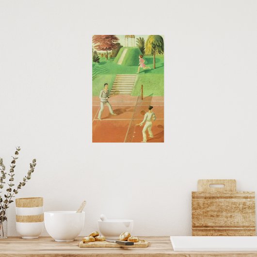 Eric Ravilious painting, Tennis, Poster (Küche)