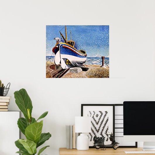 Eric Ravilious - Rettungsboot bei Aldeburgh Poster (Heimbüro)