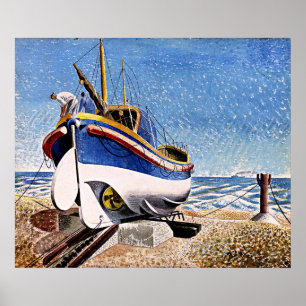 Eric Ravilious - Rettungsboot bei Aldeburgh Poster
