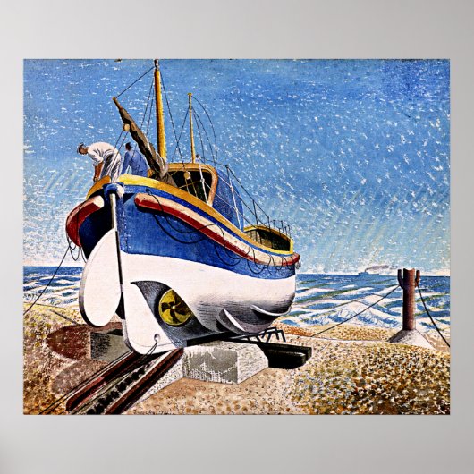 Eric Ravilious - Rettungsboot bei Aldeburgh Poster (Vorne)