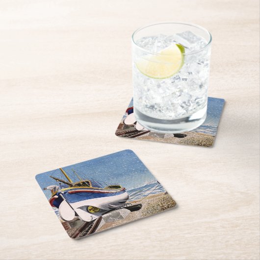 Eric Ravilious - Rettungsboot in Adelburgh, Rechteckiger Pappuntersetzer (Vor Ort)